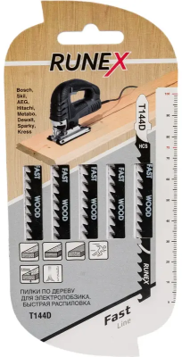 Пилки 100 х 75 мм 6з/д по дереву, фанере  быстрый распил 5шт/уп  Runex  555105 Т144D;  11598354