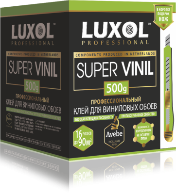 Клей обойный LUXOL SUPER VINIL Professional 500гр. 14-16 рул.; 11608243