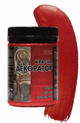 Краска декоратор акриловая PALIZH №155 красный коралл, 0,25 кг; 11605829