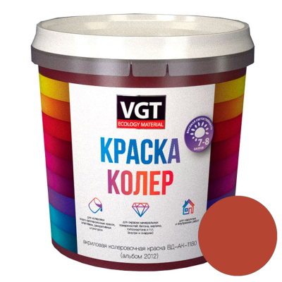 VGT Краска колеровочная черепично-красная 0.25 кг 15692; 11609124