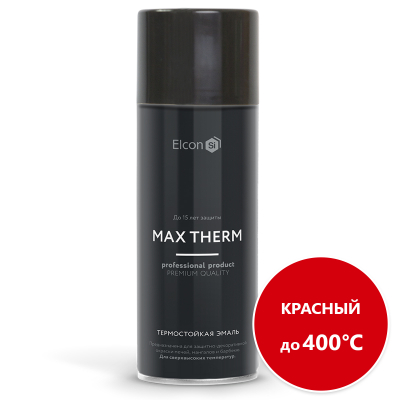 Эмаль термостойкая Elcon Max Therm красная 400 градусов 520 мл; 11607345