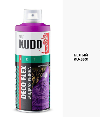 Краска декоративная жидкая резина 520мл KUDO DECO FLEX  KU- 5301; 11600331 белая