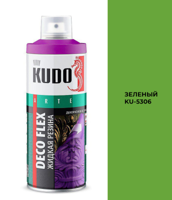 Краска декоративная жидкая резина 520мл зеленая  KUDO DECO FLEX KU-5306; 11600295