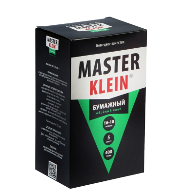 Обойный клей MASTER KLEIN для бумажных обоев в жесткой пачке