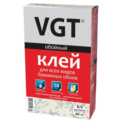 Клей для бумажных обоев сухой, 0,3 кг VGT ; 11607687