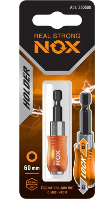 Держатель для бит Е6,3 60мм, 1шт карта QUICK LOCK NOX (350500); 11612851