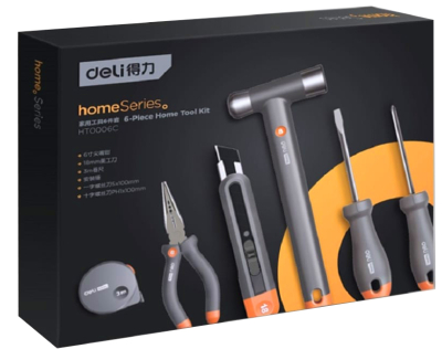 Набор ручного инструмента 6 предметов Home Series Gray Deli HT0006C; 11613152