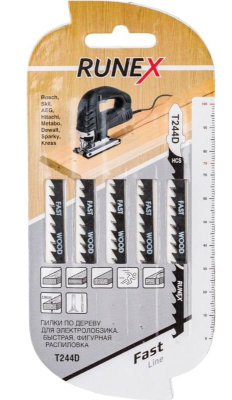 Пилки 100 х 75 мм 5шт 10з/д по дереву, ДСП h=8-60мм быстрый распил Т244D Runex 555111;  11612414