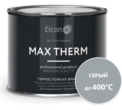 Эмаль термостойкая Elcon Max Therm серая 400 градусов (0,4кг) 00-00002916; 11612476