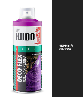 Краска  Жидкая резина 520 мл черная KUDO DECO FLEX  KU-5302; 11600291 