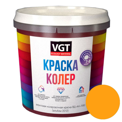 VGT Краска колеровочная желтая 0,25кг; 11606065