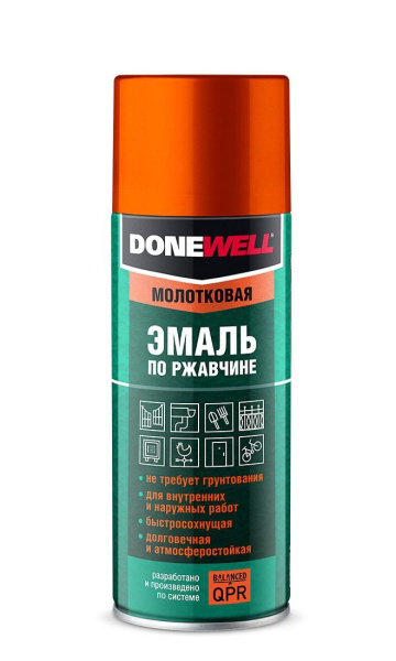 Эмаль по ржавчине молотковая DONEWELL, 520 мл