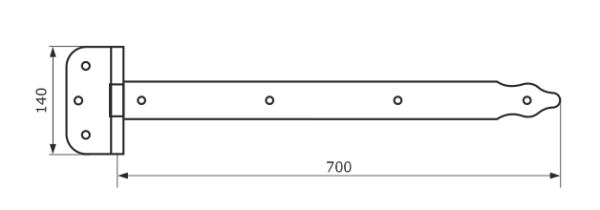 Петля-стрела ПС- 700 черный (Балаково) DOMART; 11593815