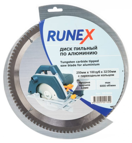 Диск пильный по алюминию (250х32/30 мм; Z100) Runex; 11597527