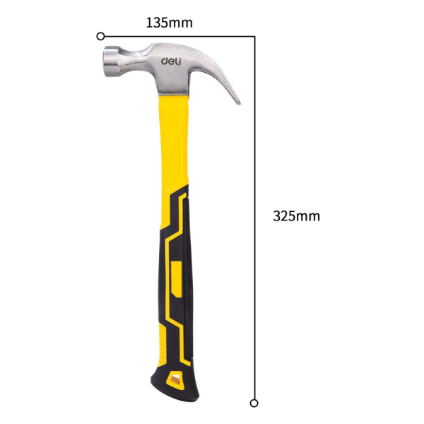 Молоток-гвоздодер фиберглассовая рукоять 500 гр Deli DL5002 98435; 11608413 