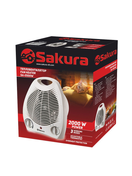 Тепловентилятор SAKURA SA-0500W, 2000 Вт; 11603551