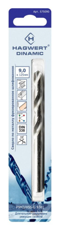 Сверло по металлу 9,0х125мм фрез. Hagwert Dinamic  P9M3 (575090); 11613567